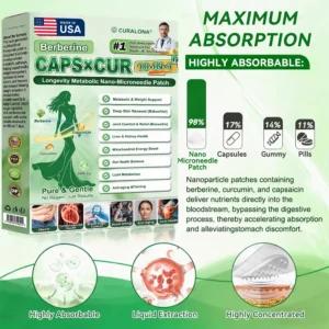 Curalona® Triple Action Microneedle Patch – Berberine & NAD+ for Metabolic Support