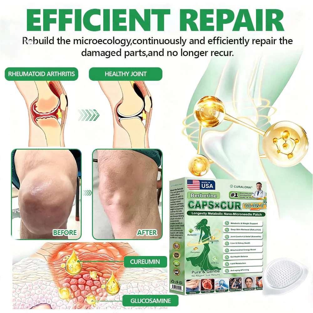 Curalona® Upgraded 10-in-1 Microneedle Patch – Berberine & NAD+ for Metabolic Support - Image 2
