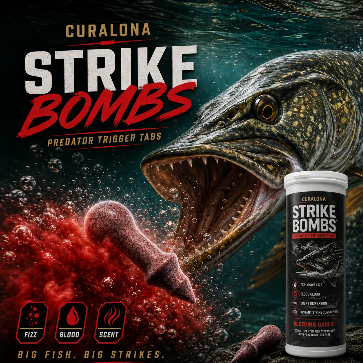 ๐๐๐๐ข๐๐ข๐๐ฅ ๐๐ซ๐๐ง๐ ๐๐ญ๐จ๐ซ๐ |โ
Curalonaยฎ Strike Bombs โ New Freshwater & Saltwater Bait That Bleeds, Fizzes & Triggers Big Predators