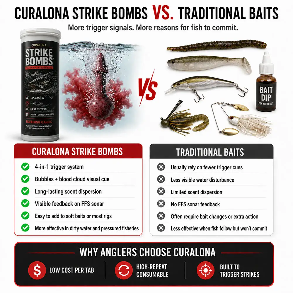 ๐๐๐๐ข๐๐ข๐๐ฅ ๐๐ซ๐๐ง๐ ๐๐ญ๐จ๐ซ๐ |โ
Curalonaยฎ Strike Bombs โ New Freshwater & Saltwater Bait That Bleeds, Fizzes & Triggers Big Predators